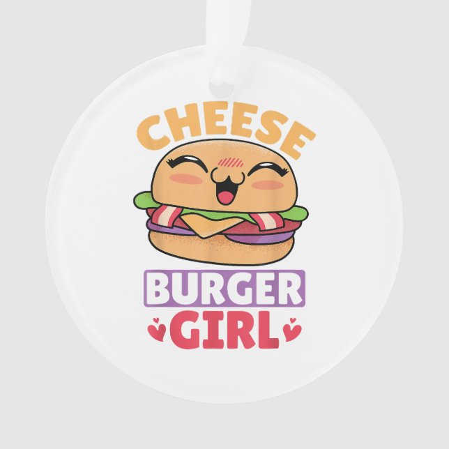 Adorno Chica de Cheeseburger, Mujeres Hamburguesas y Chee (Anverso)