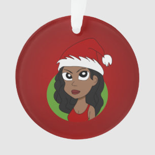 Adorno chica de dibujos animados de Navidad