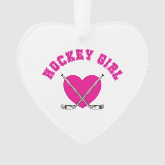 Adorno Chica de hockey corazón rosado (Anverso)