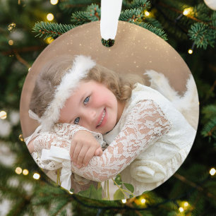 Adorno Chica de luz de ángel de Navidad Foto de oro marró