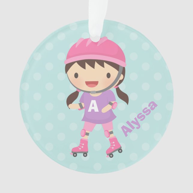 Adorno Chica de patinaje en rosa y púrpura (Anverso)