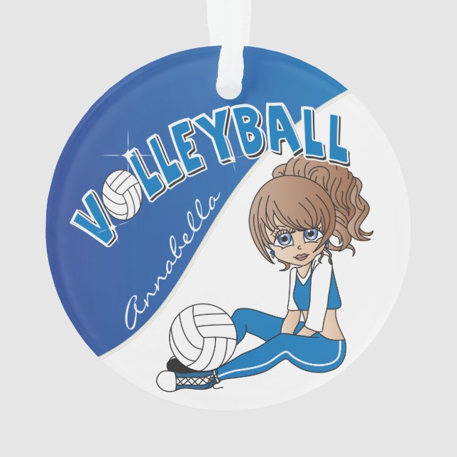 Adorno Chica de voleibol azul 🏐 Diva (Reverso)
