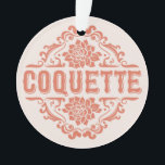 Adorno Chica estético de coqueta rosa<br><div class="desc">Decoración estética de Coquette. Coquette chica letras antiguas de color rosa pastel citas románticas de la academia romántica decoración de árbol de Navidad.</div>