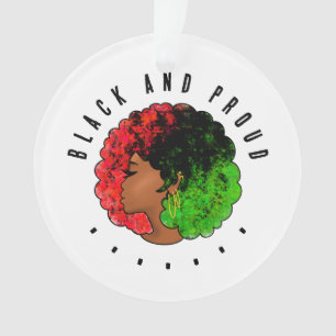 Adorno Chica negra panafricana mujer rojo orgullo verde a