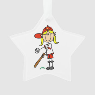 Adorno Chica Pegue La Figura De Béisbol En El Bat