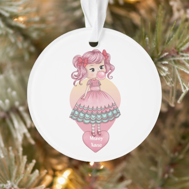 Adorno Chica resplandece burbuja rosa de la burbuja, cump (Árbol)