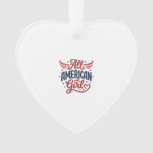 Adorno Chica totalmente americana Diseño vectorial vintag