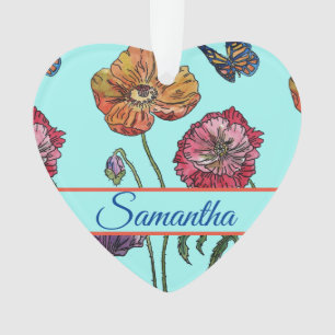 Adorno Chicas de acuarela con adormidera Floral Decoració