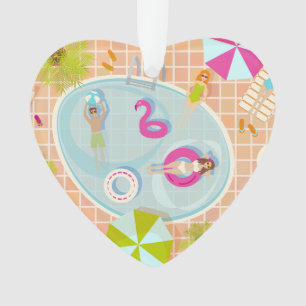 Adorno Chicas de bikini y chicos jugando al billar