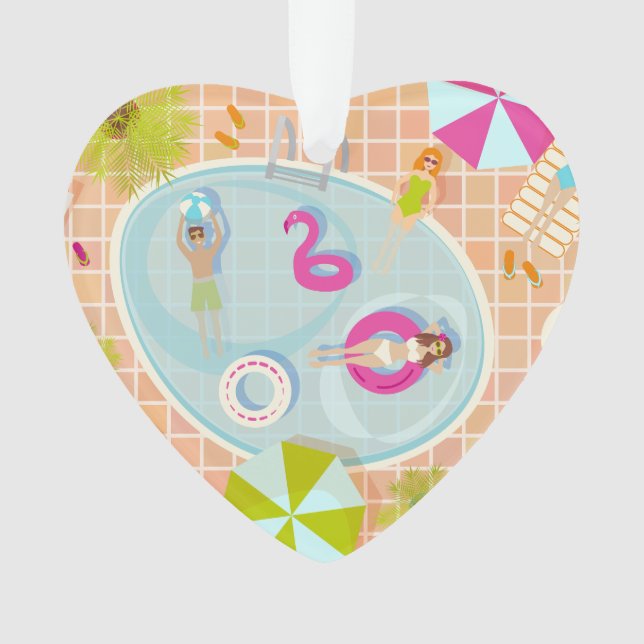 Adorno Chicas de bikini y chicos jugando al billar (Anverso)