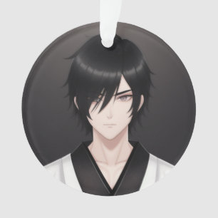 Adorno Chico Anime de Cabello Oscuro con Atuendo Tradicio