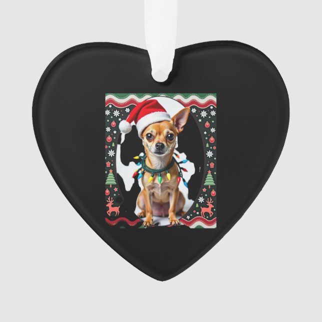 Adorno Chihuahua Christmas Santa Ugly Sweater Dog Lover X (Anverso)