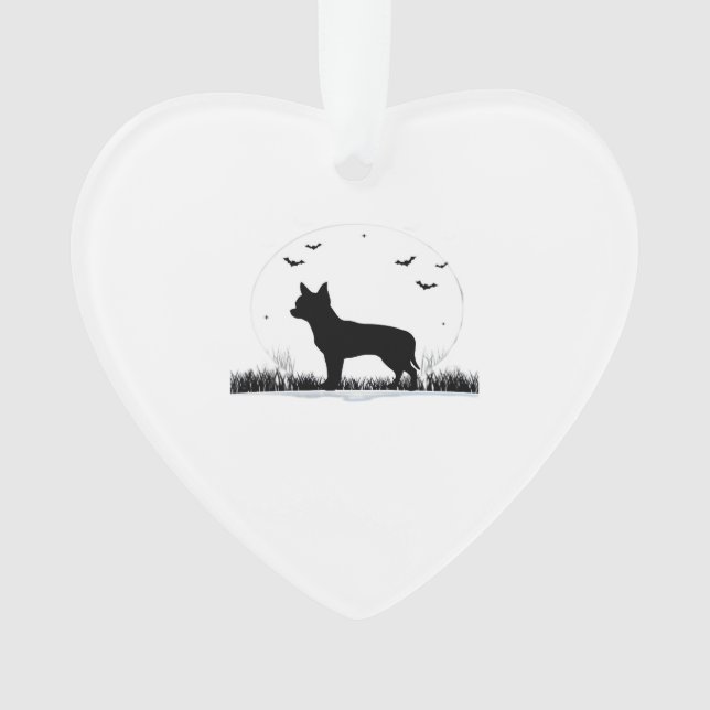 Adorno Chihuahua Dog � Halloween Moon Silhouette Classic  (Anverso)