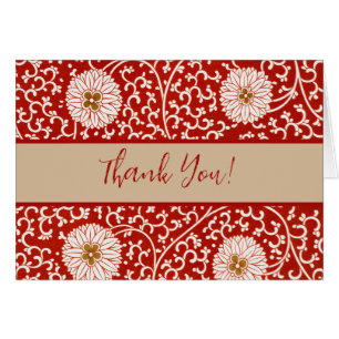 Adorno chino rojo blanco floral de Owen Jones