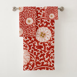 Adorno chino rojo blanco floral de Owen Jones