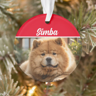 Adorno Chow Chow Dog con Navidades de foto y nombre