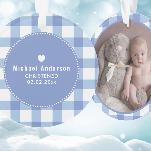 Adorno Christening Baptism Cute Baby Boy Photo Blue (Subido por el creador)