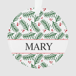 Adorno Christmas Greenery Berries NAME Modern Holiday