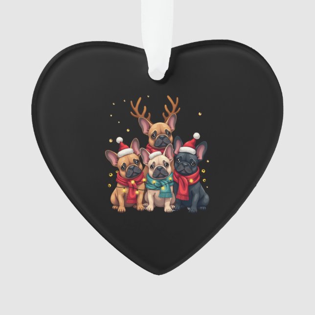 Adorno Christmas Lights French Bulldogs Xmas Frenchie Dog (Anverso)