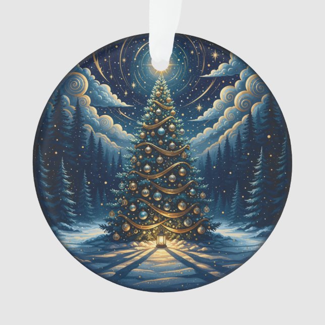 Adorno Christmas Ornament 2025 – Winter Night Tree 1 (Anverso)