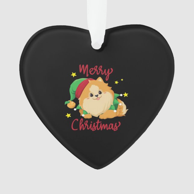 Adorno Christmas Pomeranian Merry Xmas Essential T-Shirt (Anverso)