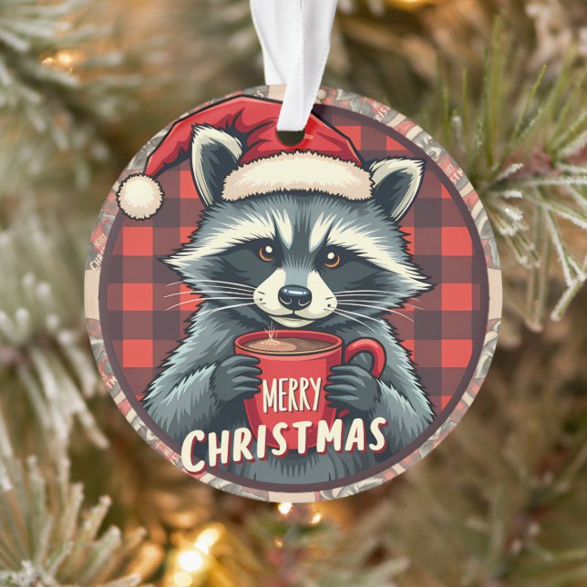 Adorno Christmas Raccoon Cocoa Cheer (Árbol)