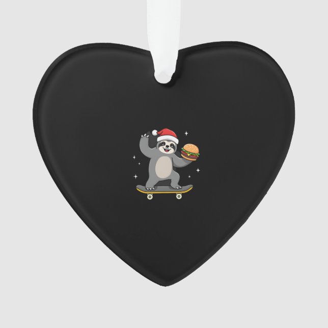 Adorno CHRISTMAS SLOTH Funny Christmas Skateboard Sloth ( (Anverso)