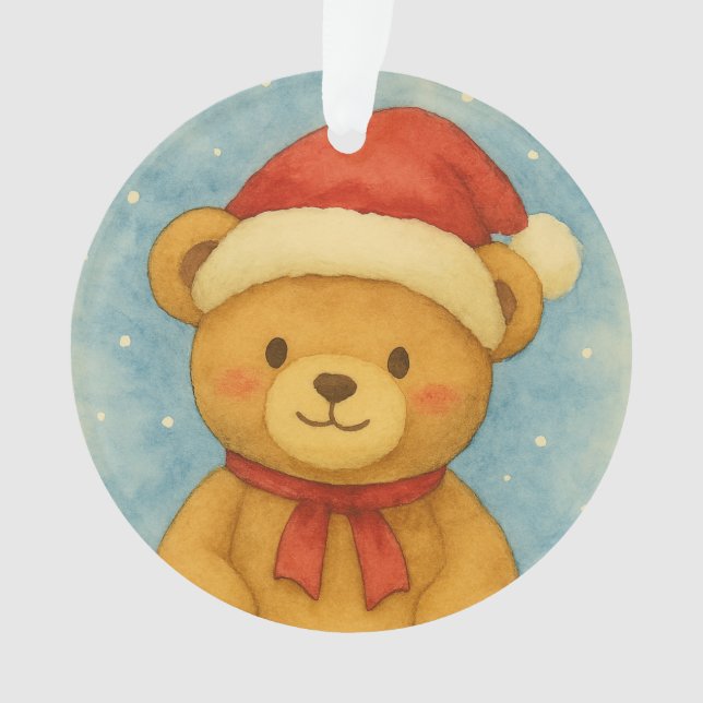 Adorno Christmas Teddy Bear in Snowy Wonderland (Anverso)