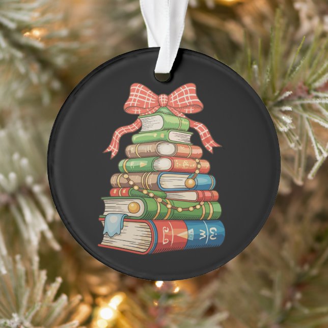 Adorno Christmas Tree Books Bow Reading Librarian Teacher (Árbol)