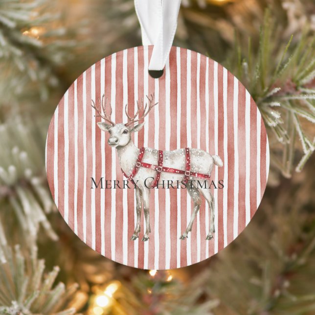 Adorno Christmas White Peppermint Deer (Árbol)