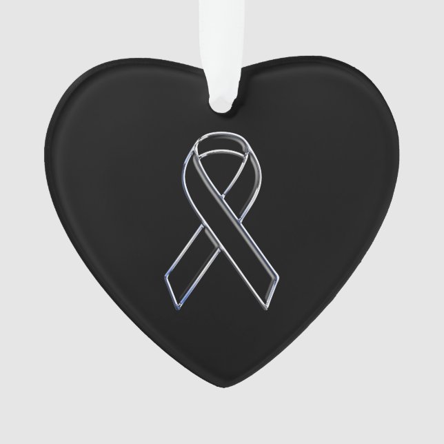 Adorno Chrome Black on Black Ribbon Awareness (Anverso)