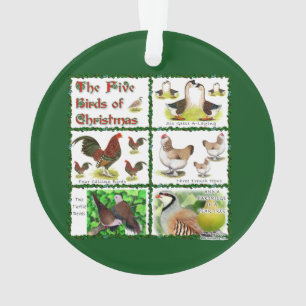 Adorno Cinco pájaros de Navidades