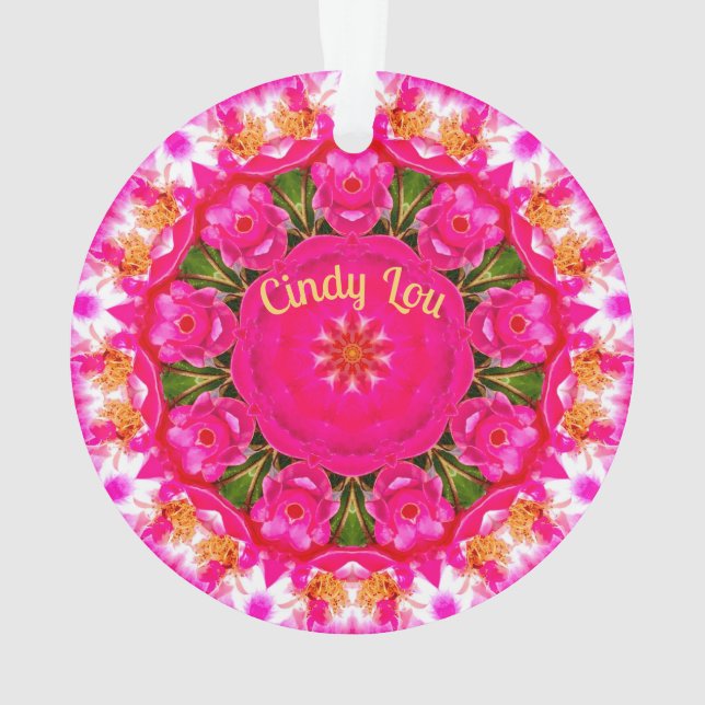 Adorno CINDY LOU ~ ROSA AMOR ~ 0rnament ~ Acrílico ~ (Reverso)