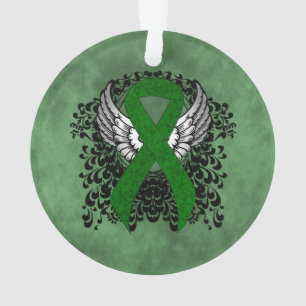 Adorno Cinta de conciencia verde con alas