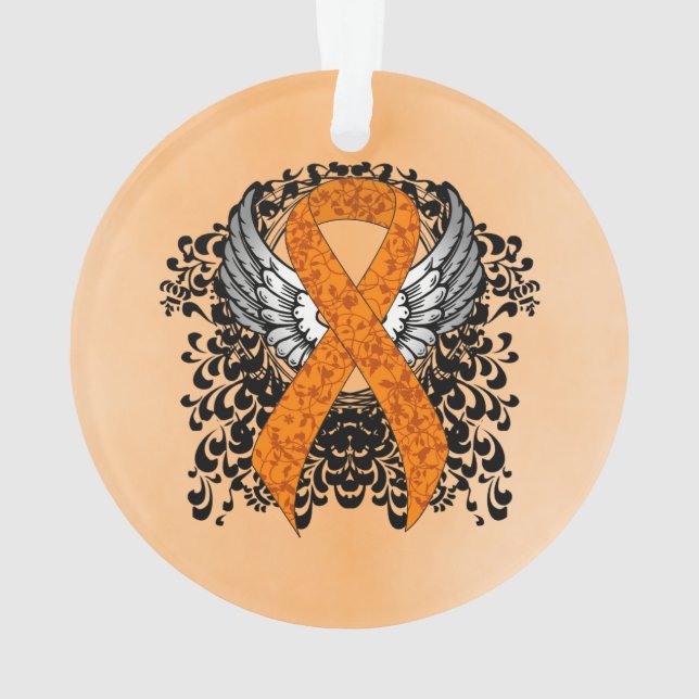 Adorno Cinta de sensibilización del naranja con alas (Reverso)