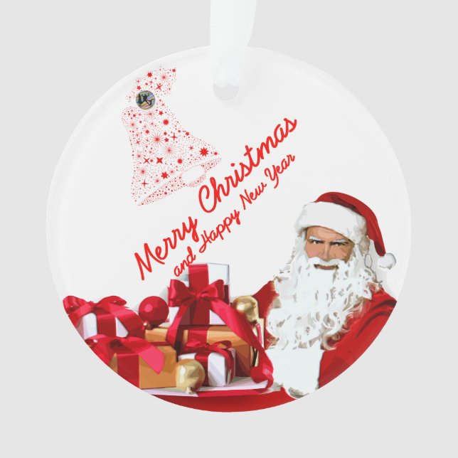 Adorno Circle Santa Ornament (Anverso)