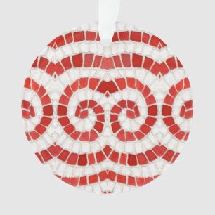 Adorno circular de acrílico MOSAICO IÓNICO ROJO