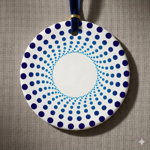 Adorno Círculo punteado azul moderno