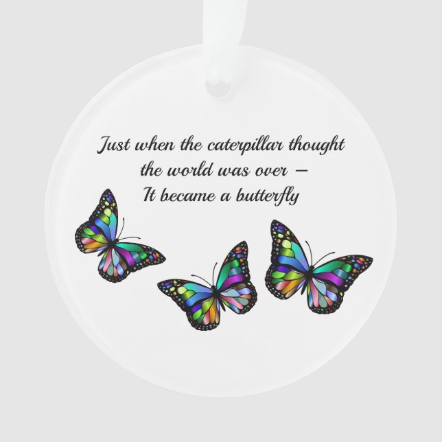 Adorno Cita de aliento Inspirador de mariposa (Anverso)