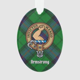 Adorno Clan Armstrong Escudo sobre Tartán Ornament