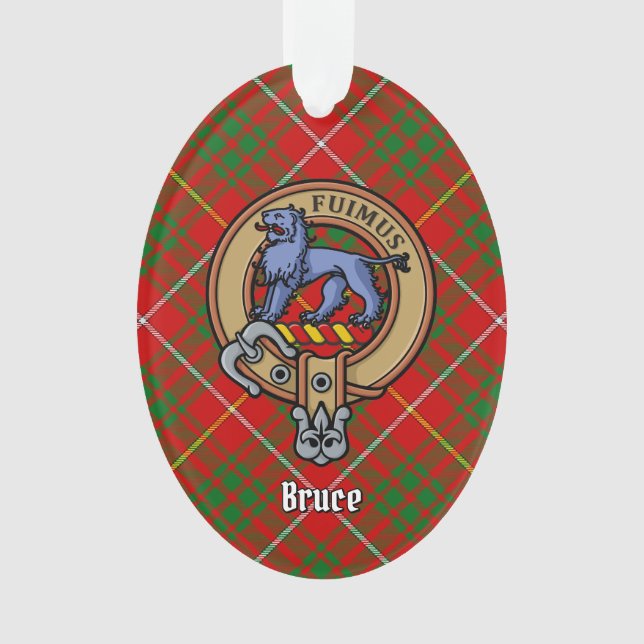 Adorno Clan Bruce Escudo sobre Tartán (Anverso)