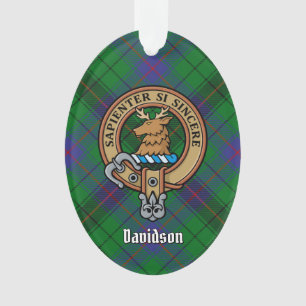 Adorno Clan Davidson Escudo sobre Tartán