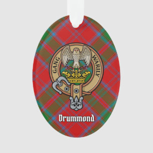Adorno Clan Drummond Escudo sobre Tartán