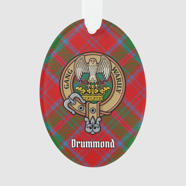 Adorno Clan Drummond Escudo sobre Tartán (Anverso)