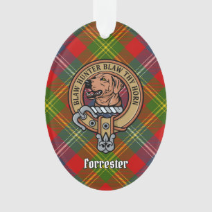 Adorno Clan Forrester Escudo sobre Tartán