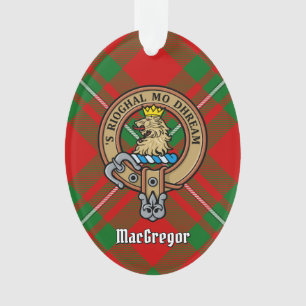 Adorno Clan Gregor Escudo sobre Tartán Ornament