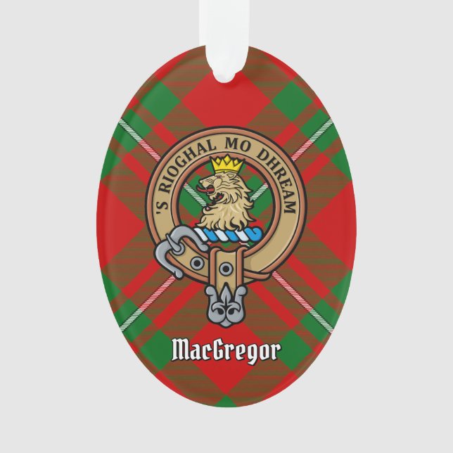 Adorno Clan Gregor Escudo sobre Tartán Ornament (Anverso)