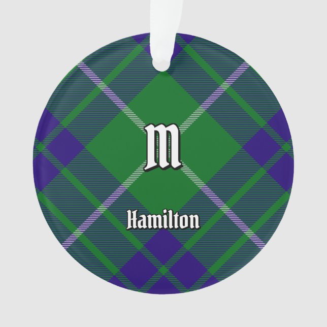 Adorno Clan Hamilton Hunting Tartan Ornament (Anverso)