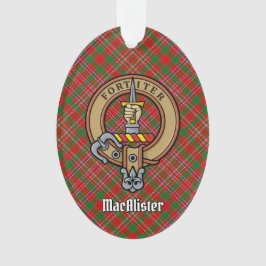 Adorno Clan MacAlister Escudo sobre Tartán Ornament