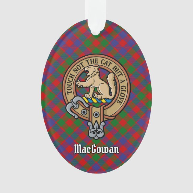 Adorno Clan MacGowan Escudo sobre Tartán (Anverso)